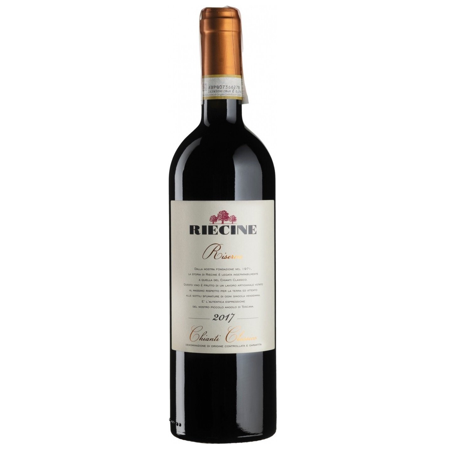 Вино Riecine Chianti Classico Riserva 2017, червоне, сухе, 0,75 л (54157) - фото 1