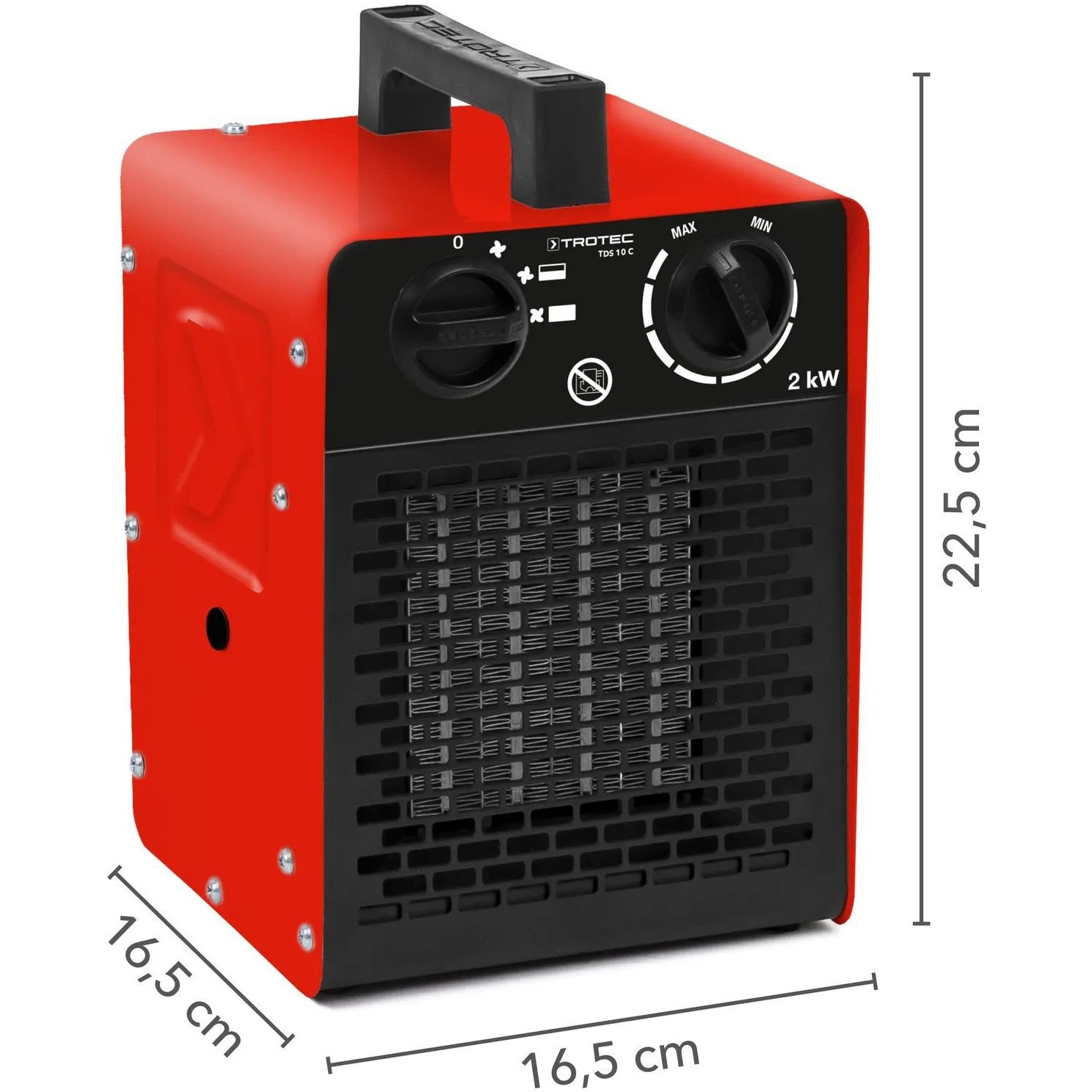 Теплова гармата електрична Trotec TDS 10 C 2кВт 140 м³/год (123539) - фото 6