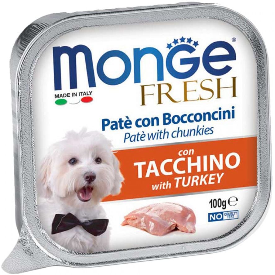Влажный корм Monge Dog Fresh со вкусом индейки, 100 г - фото 1