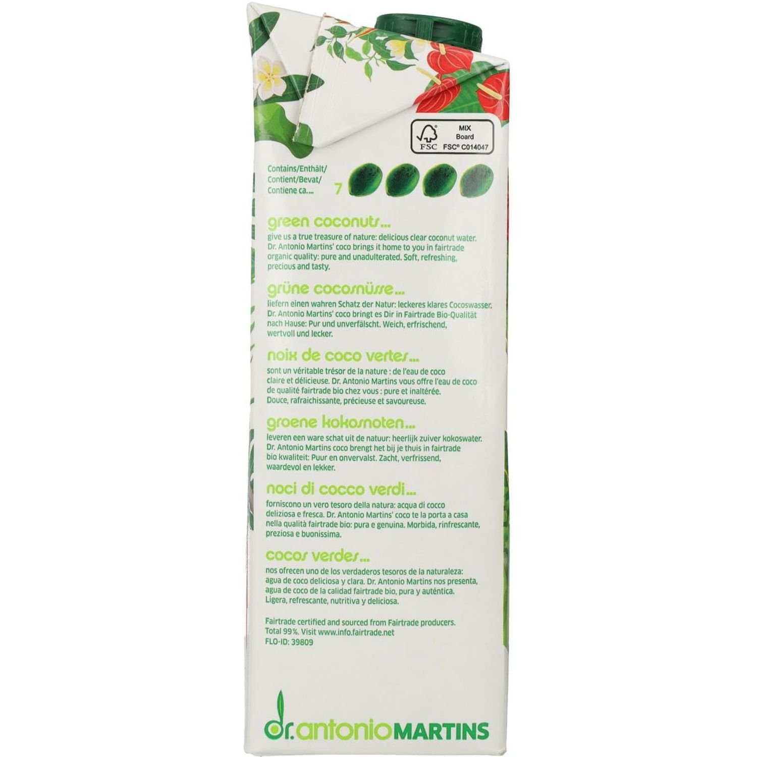 Напиток Dr. Antonio Martins Coconut Water Pure Organic 1 л - фото 2