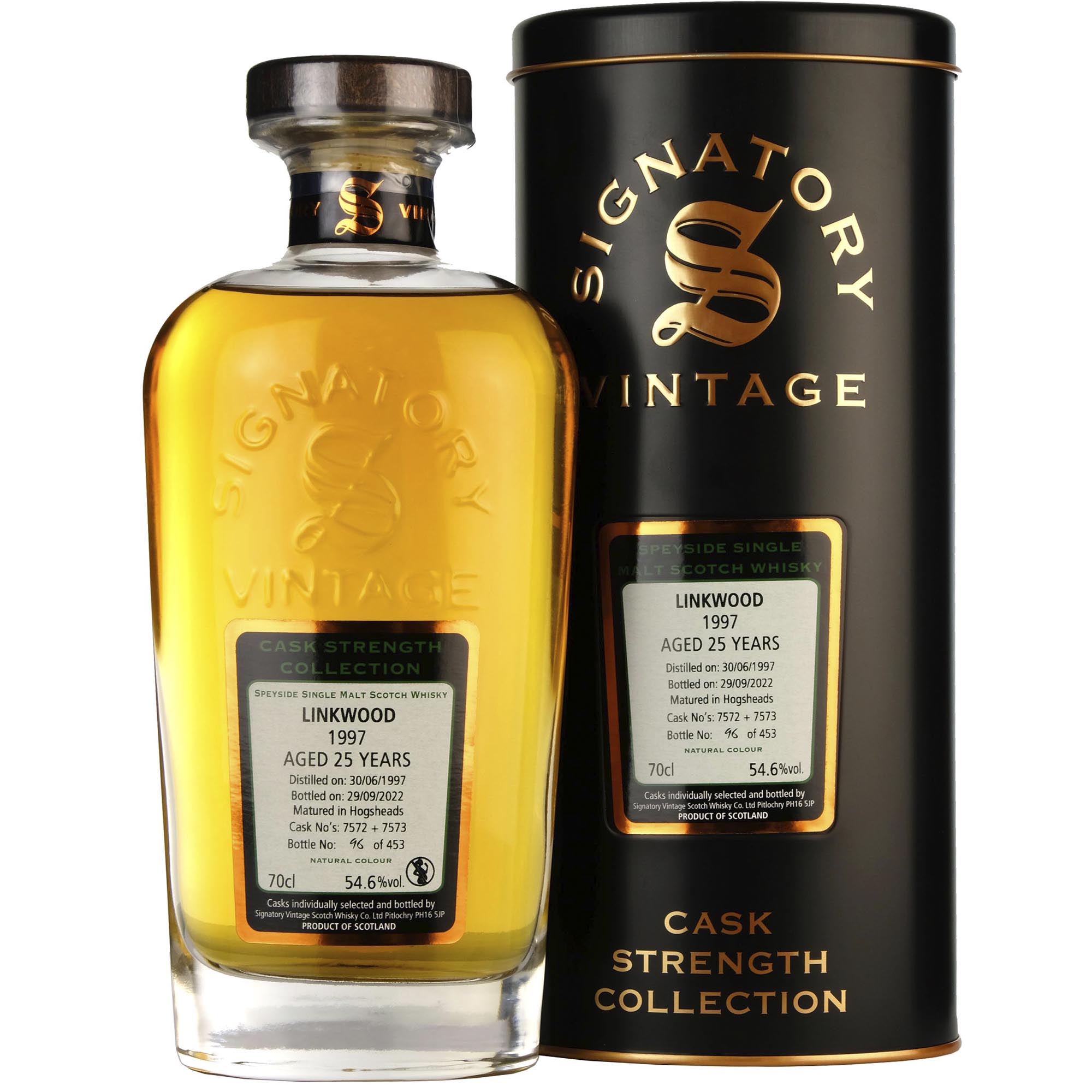 Виски Signatory Vintage Linkwood 25 yo Cask Strength Single Malt Scotch Whisky 54,6% 0.7 л в подарочной упаковке - фото 1