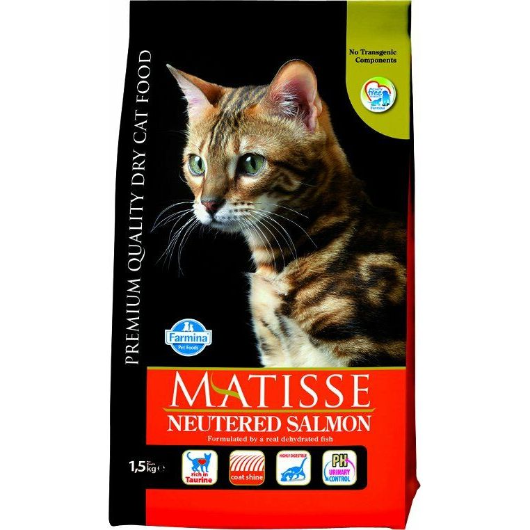 Сухой корм для стерилизованных кошек Farmina Matisse Neutered Salmon с лососем 1.5 кг - фото 1