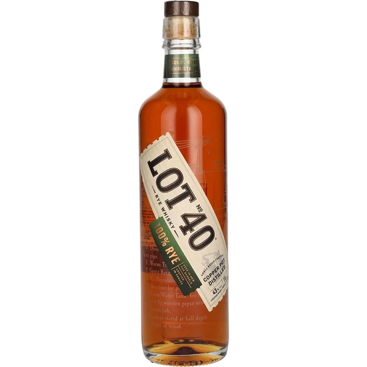 Виски Lot 40 Rye Canadian Whisky 43% 0.7 л - фото 1