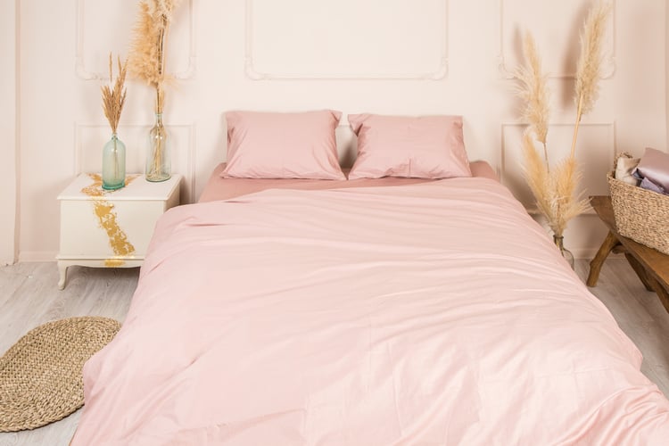 Комплект постельного белья Ecotton, евростандарт, 4 единицы, светло-розовый (22237) - фото 1