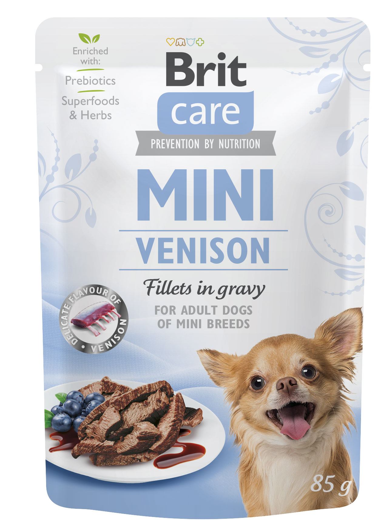 Беззерновой влажный корм для собак миниатюрных пород Brit Care Mini pouch, филе дичи в соусе, 85 г - фото 1