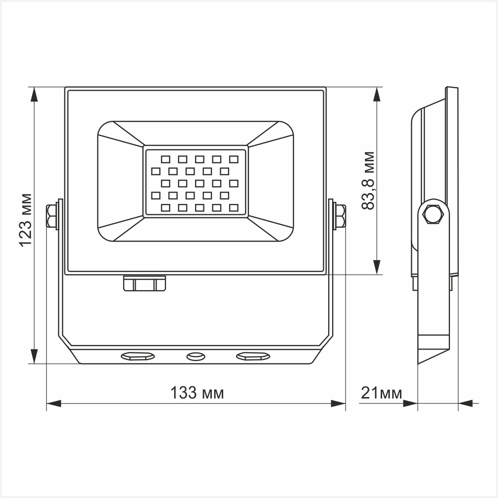 Прожектор Titanum LED TLF206 20W 6000K (TLF206) - фото 3