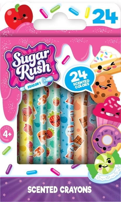Набір ароматних воскових олівців Scentos Sugar Rush Феєрія кольорів, 24 шт. (30008) - фото 1