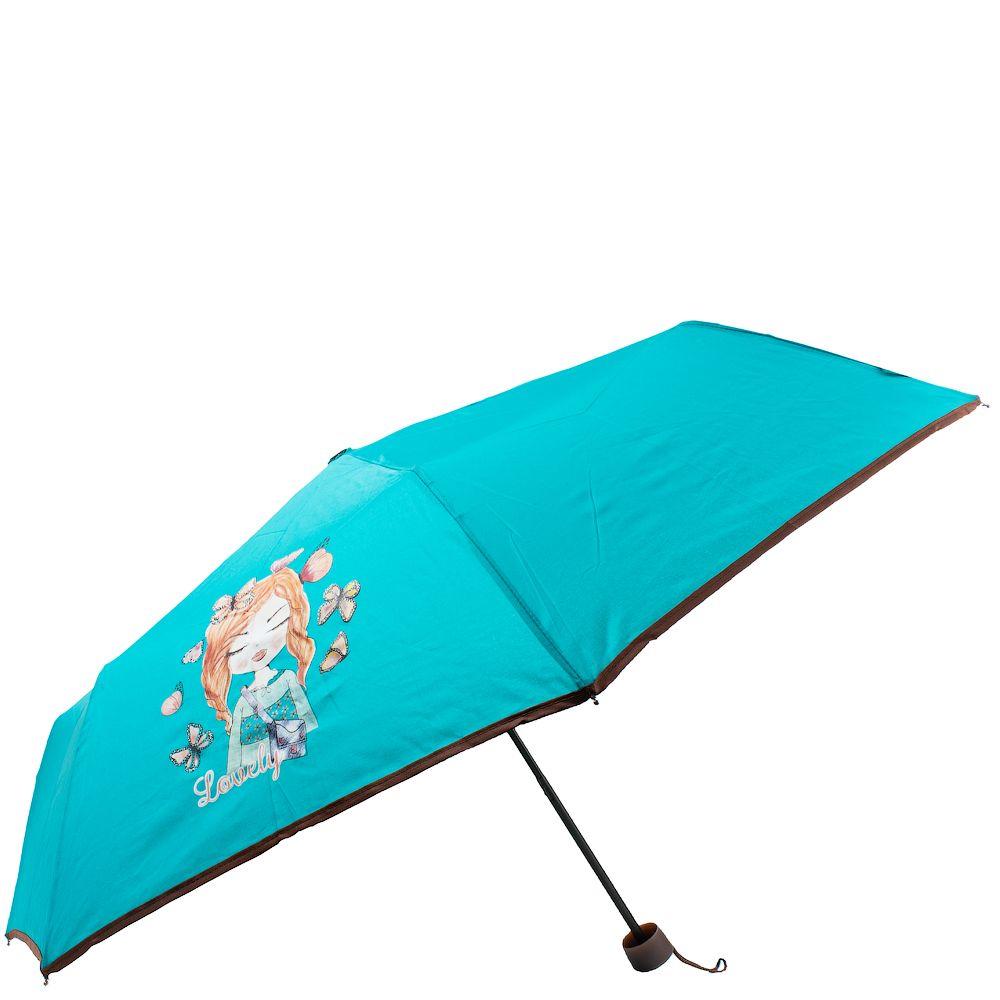 Жіноча складана парасолька механічна Art Rain 98 см бірюзова - фото 2