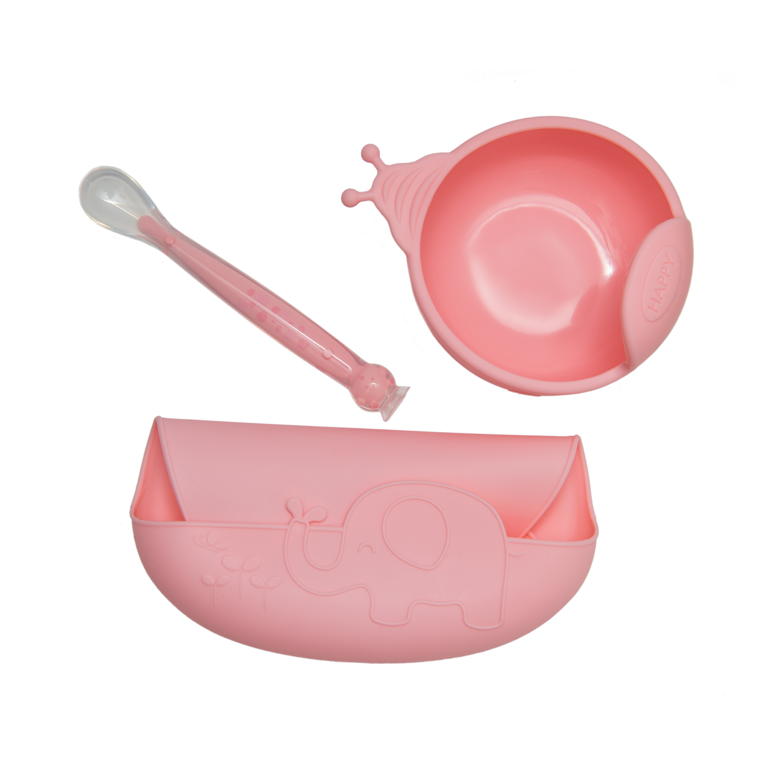 Набор силиконовой посуды KinderenOK Happy Meal, розовый (250220) - фото 2