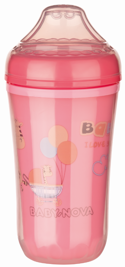 Чашка-непроливайка з м'яким носиком Baby-Nova, 300 мл, рожевий (3965426) - фото 1