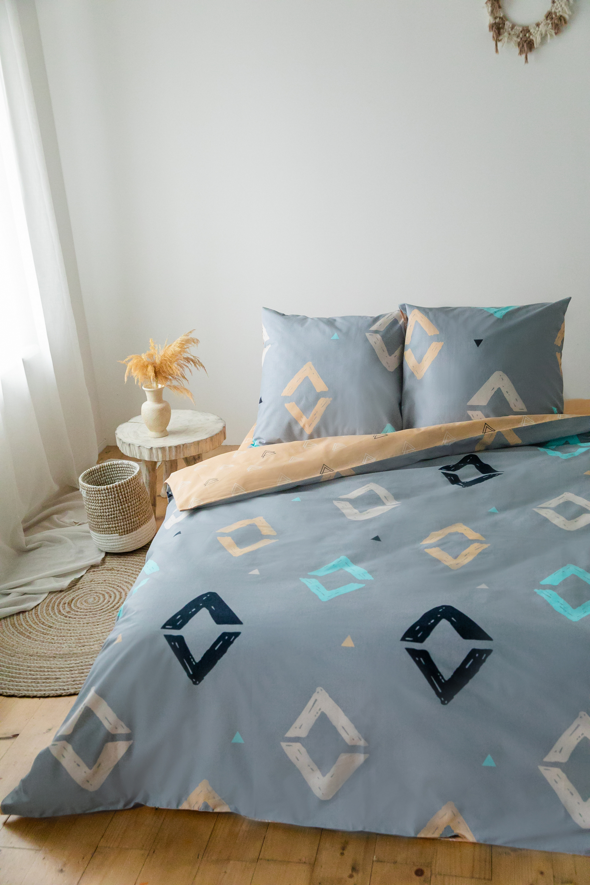 Комплект постельного белья ТЕП Soft dreams Rhombus двуспальный серый с бежевым (2-03858_25502) - фото 4
