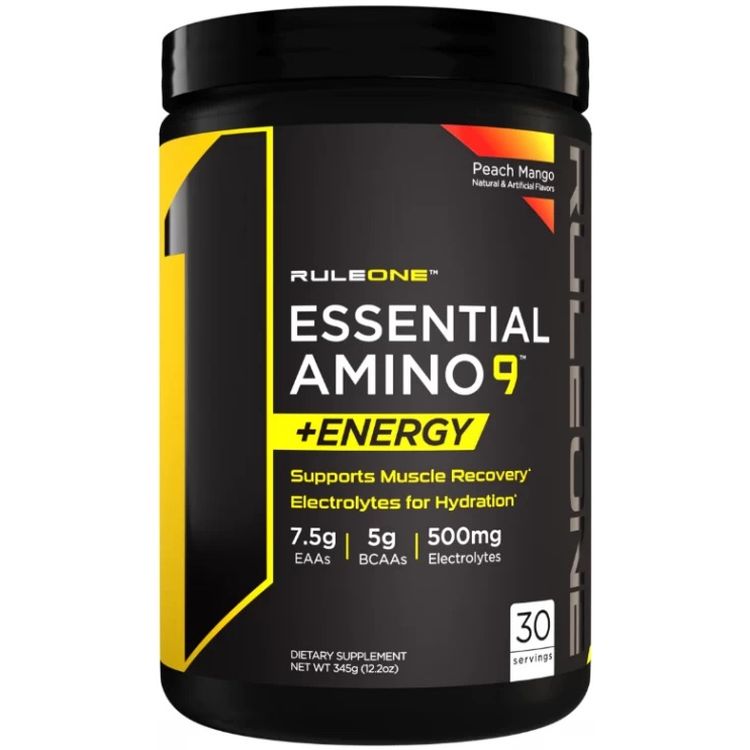 Амінокислота ЕАА з кофеїном Rule 1 Essential Amino 9 + Energy Персик - манго 345 г - фото 1