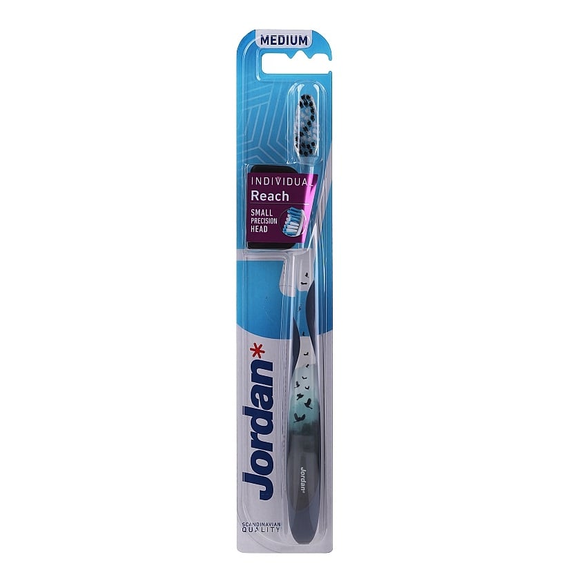 Дизайнерская зубная щетка Jordan Individual Reach, синий с дизайном - фото 1