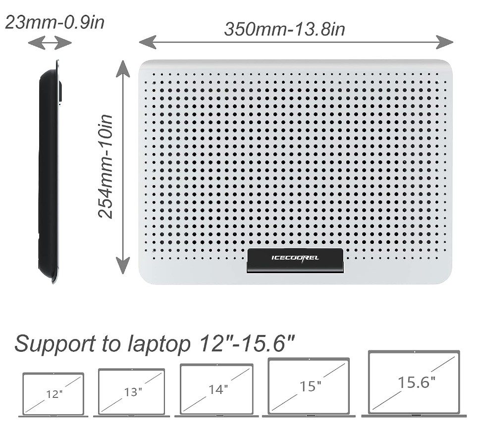 Охолоджувальна підставка для ноутбука Ice Coorel A18, 2xUSB 15.6 дюймів  - фото 9