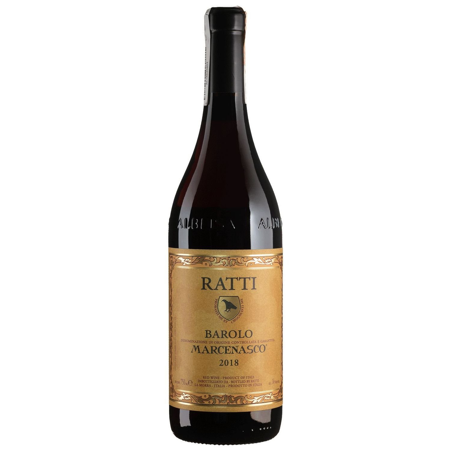 Вино Renato Ratti Barolo Marcenasco 2018, красное, сухое, 0,75 л - фото 1