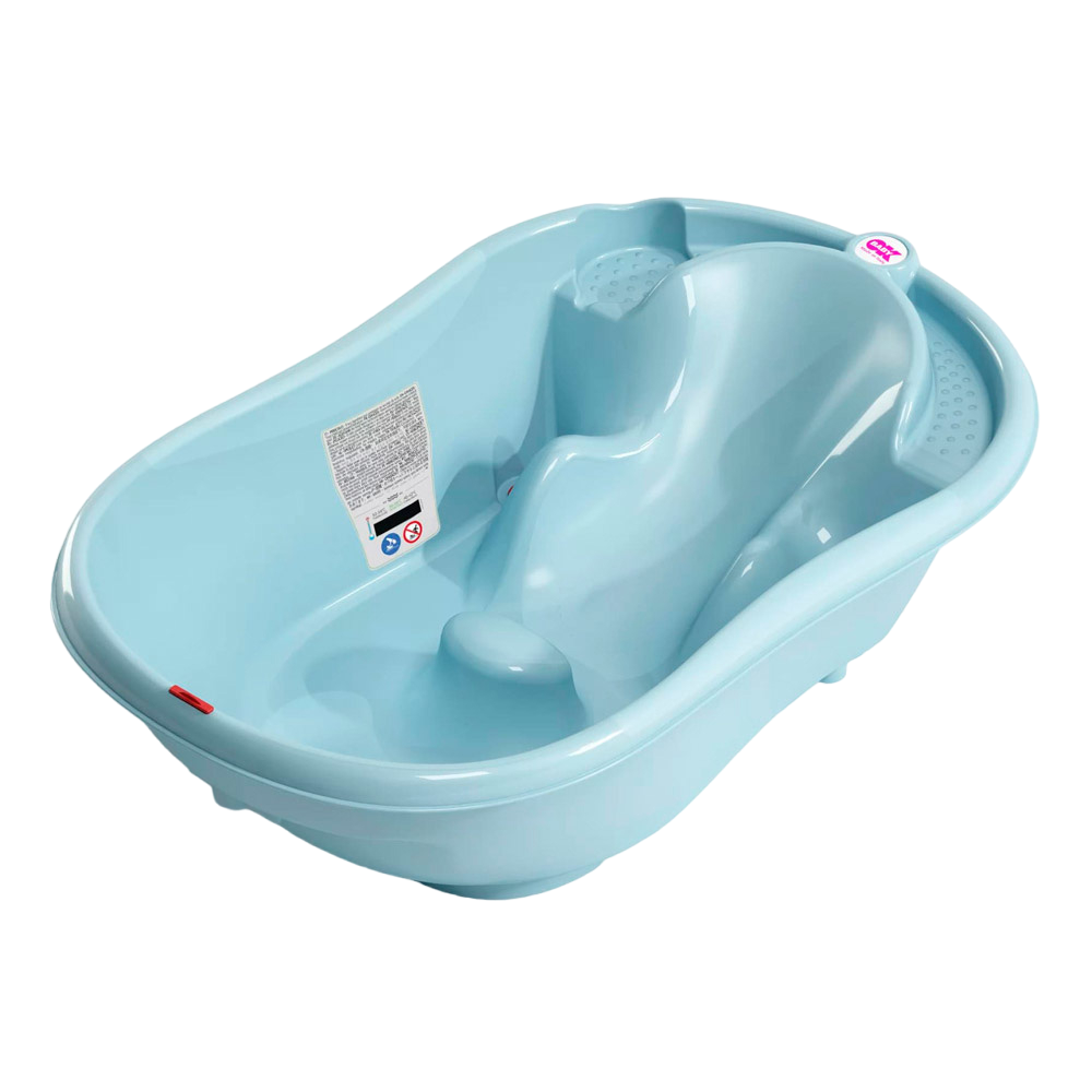 Ванночка OK Baby Onda, з анатомічною гіркою та термодатчиком, блакитна - фото 1