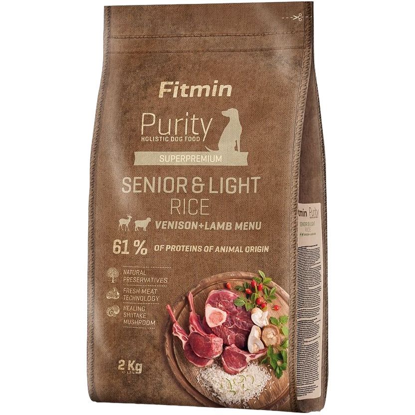 Сухой корм для собак Fitmin Purity Senior & Light Venison & Lamb Rice 2 кг - фото 1