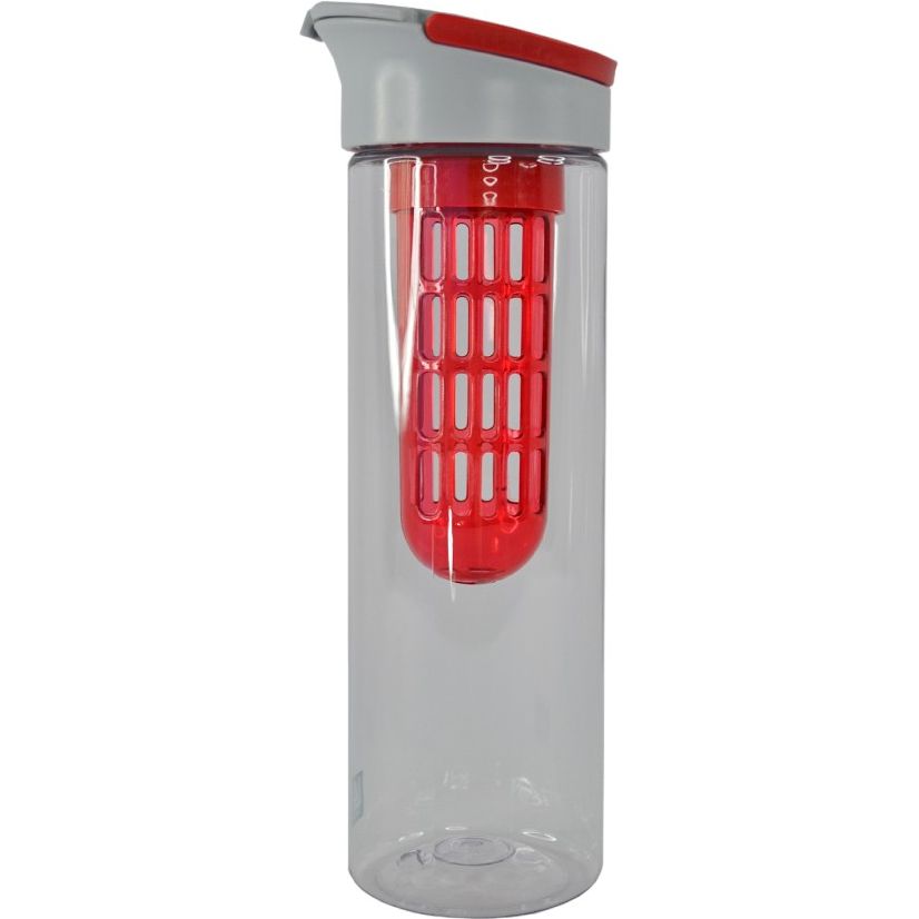 Пляшка для води Line Art Clear 800 мл сіра з червоним (20223LA-02) - фото 2