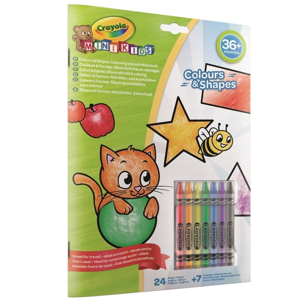 Розмальовка Crayola Mini Kids Кольори та форми, з крейдою, 24 сторінки (25-2727) - фото 1