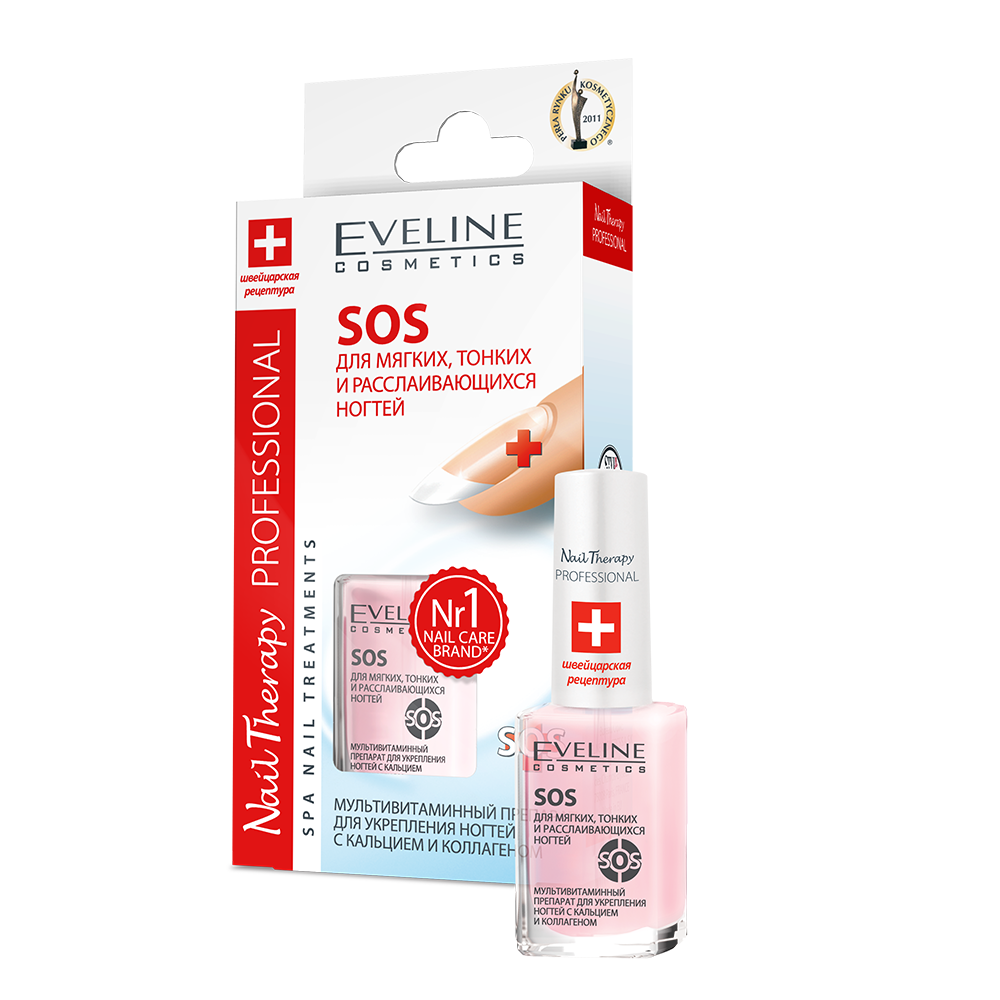 Препарат для крихких і ламких нігтів Eveline Nail Therapy Professional SOS, 12 мл (LL12NTSOSN) - фото 1