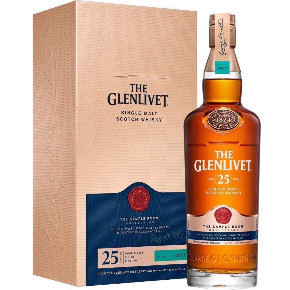 Віскі The Glenlivet 25 yo Single Malt Scotch Whisky 43% 0.7 л у подарунковому пакуванні - фото 1