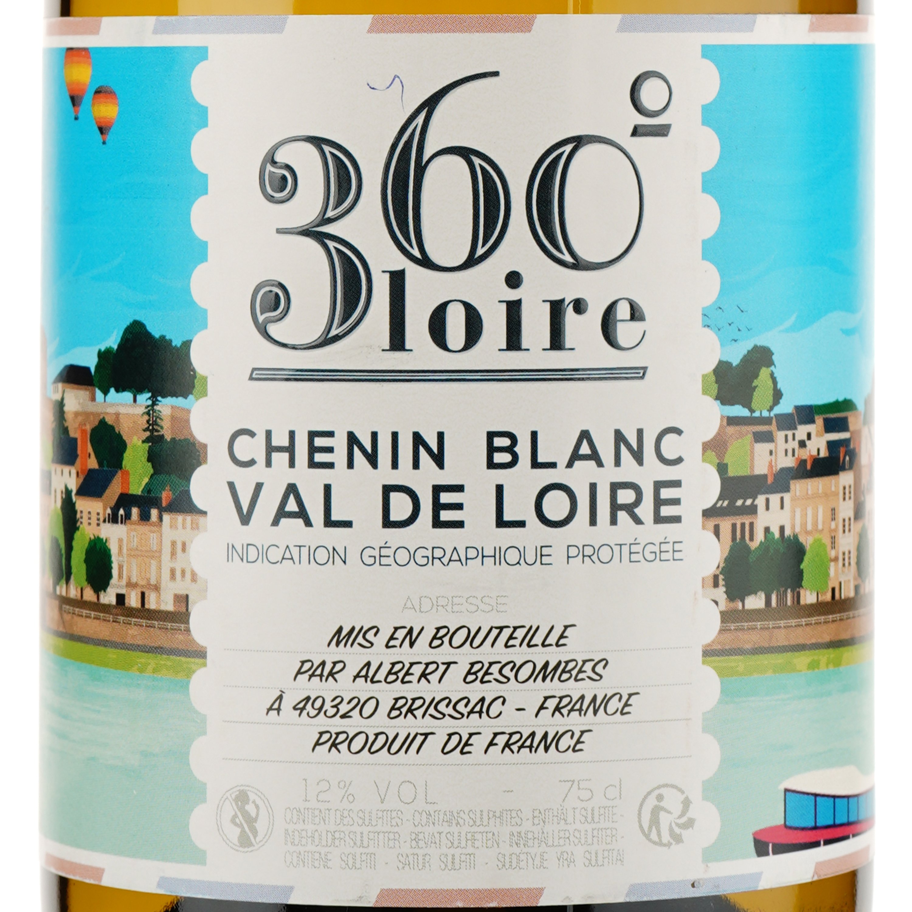 VP Вино Loire Proprietes 360 Val De Loire Chenin Blanc, біле, сухе, 12%, 0,75 л - фото 3
