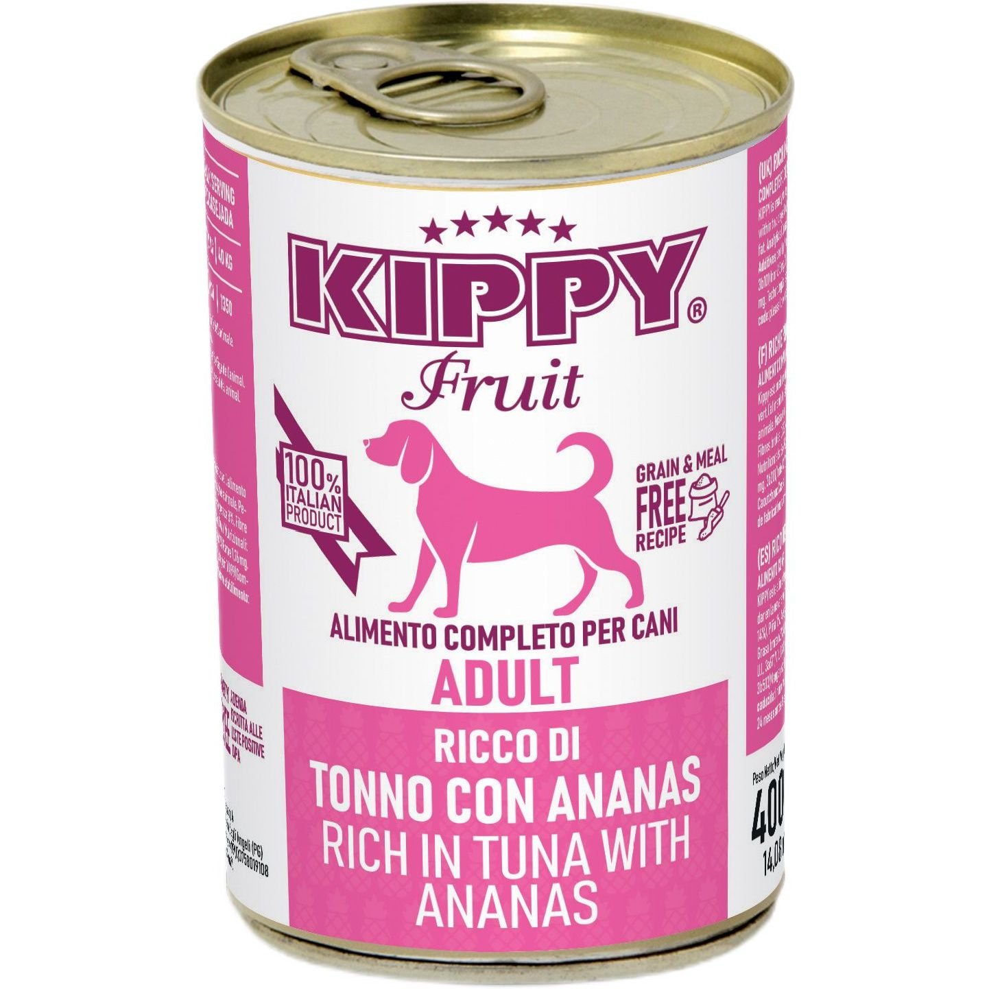 Влажный корм для собак Kippy Fruit паштет с тунцом и ананасами 400 г - фото 1