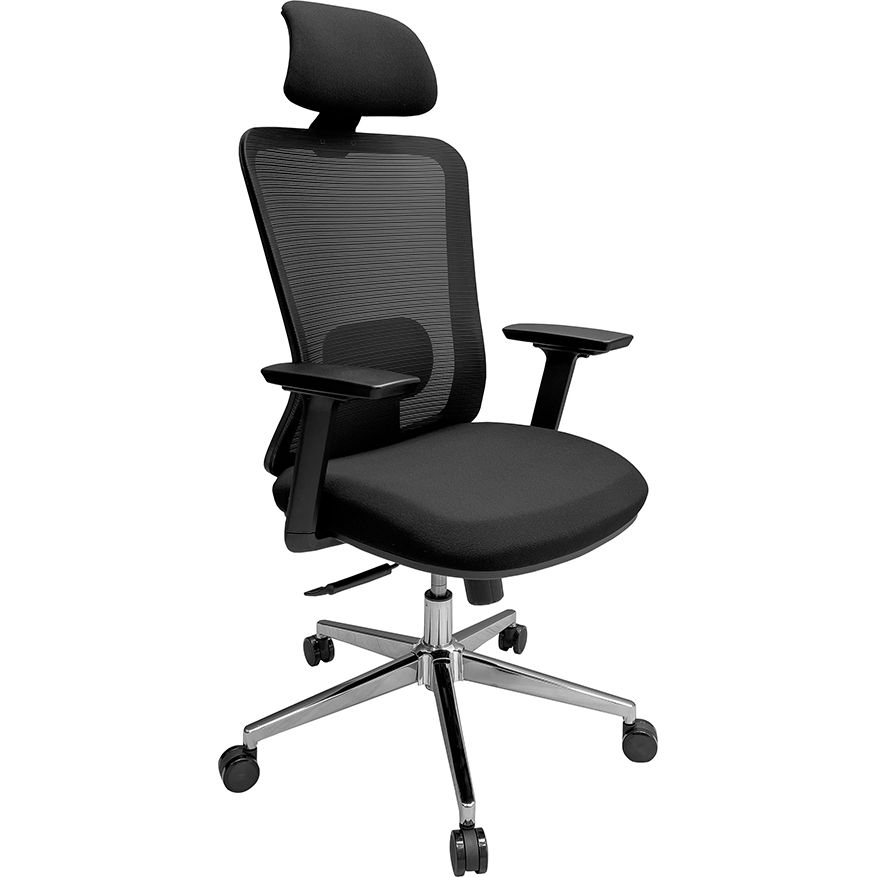 Кресло офисное Richman Декарт Хром Synсhro сетка черный (RCM-1029) - фото 1