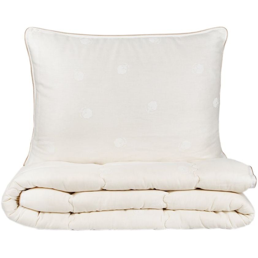 Ковдра з подушкою Karaca Home Cotton, 215х155 см, молочна (svt-2000022291088) - фото 1
