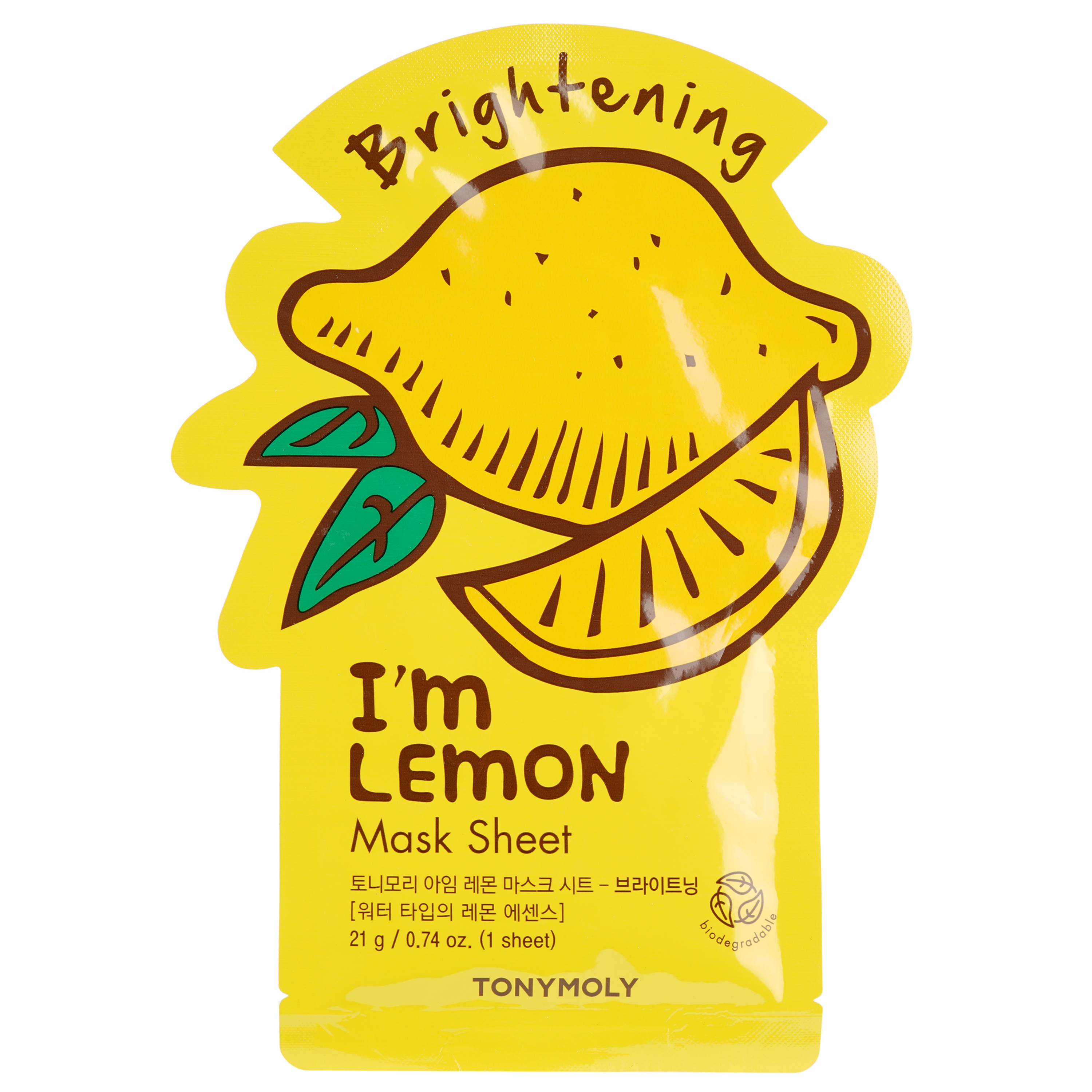 Маска тканевая для лица Tony Moly I'm Lemon Mask Sheet Brightening Лимон, 21 мл - фото 1