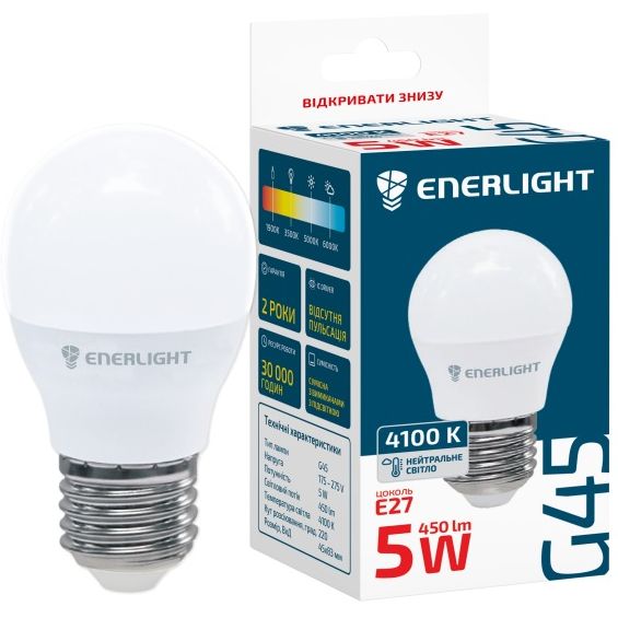 Лампа світлодіодна Enerlight G45 5Вт 4100K E27 (G45E275SMDNFR) - фото 1
