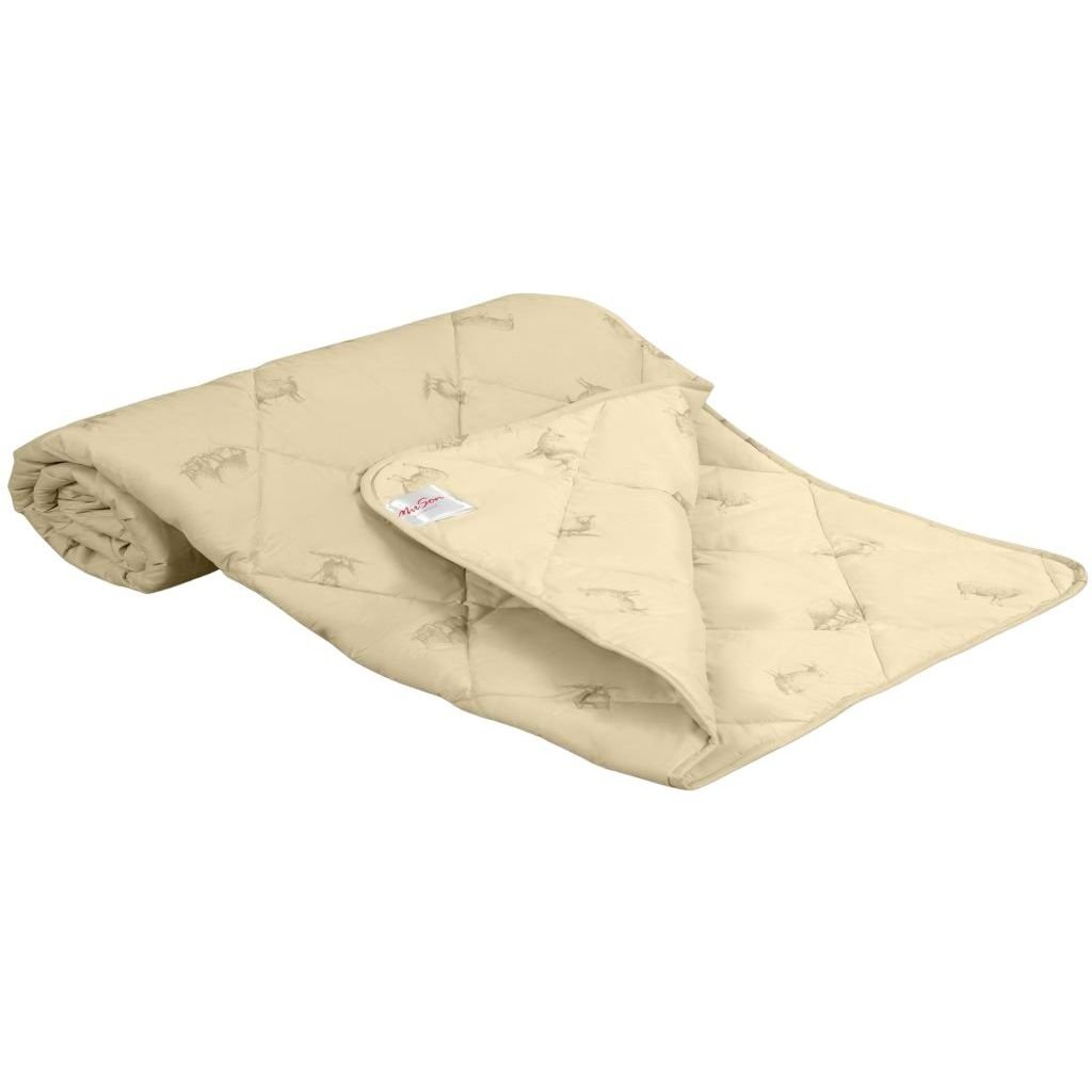 Одеяло шерстяное MirSon Gold Camel №022, летнее, 110x140 см, кремовое - фото 1