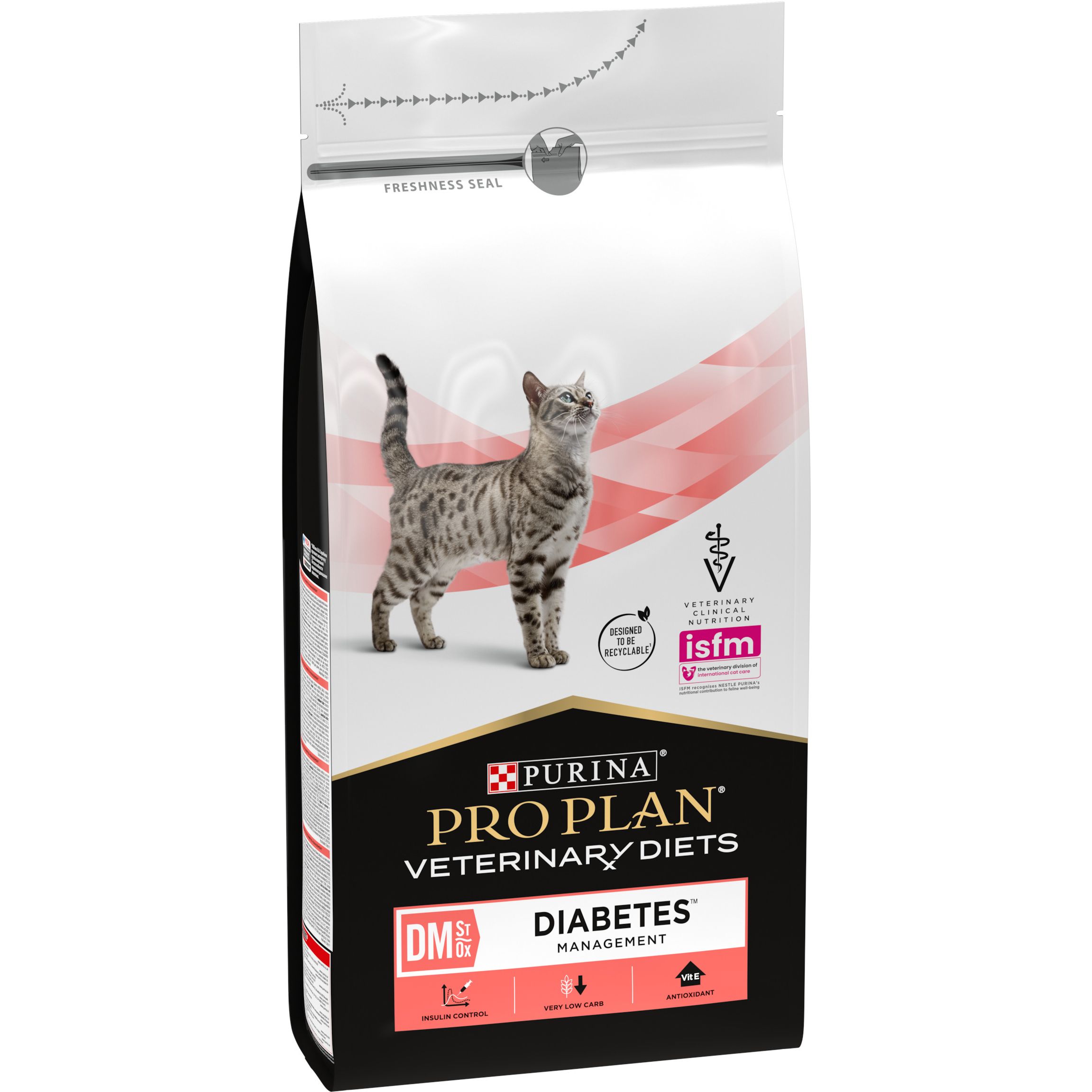 Сухой диетический корм для взрослых кошек Purina Pro Plan Veterinary Diets DM ST/OX Diabetes Managment для регулирования поступления глюкозы 1.5 кг - фото 3