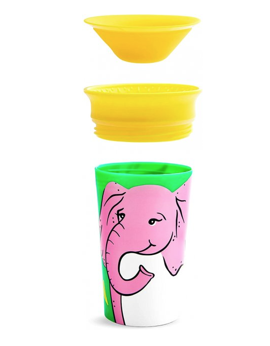Чашка-непроливайка Munchkin Miracle 360 WildLove Слоненя, 266 мл, жовтий (05193201) - фото 3