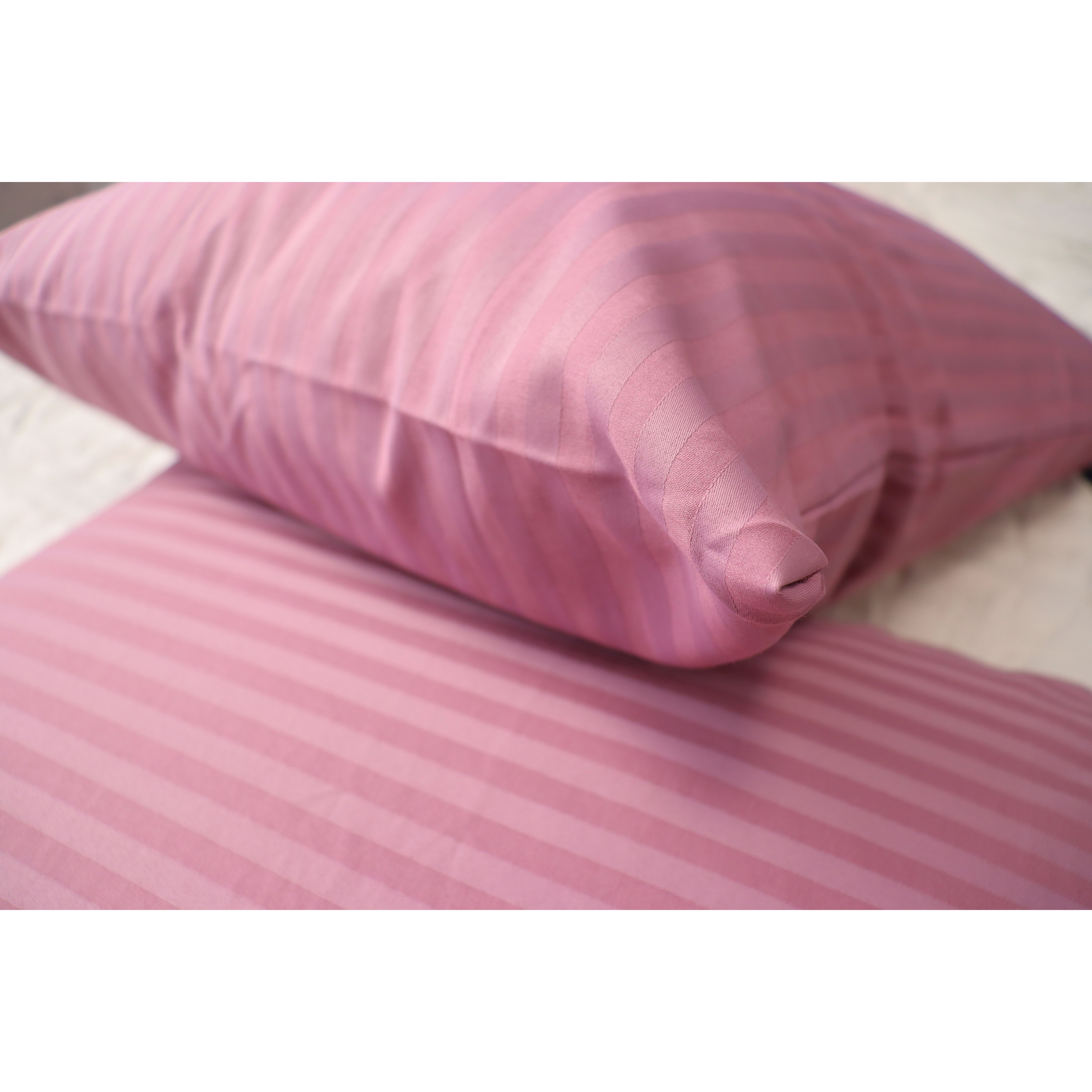 Комплект постільної білизни LightHouse Sateen Stripe Murdum євростандарт рожевий (603630_2,0) - фото 3