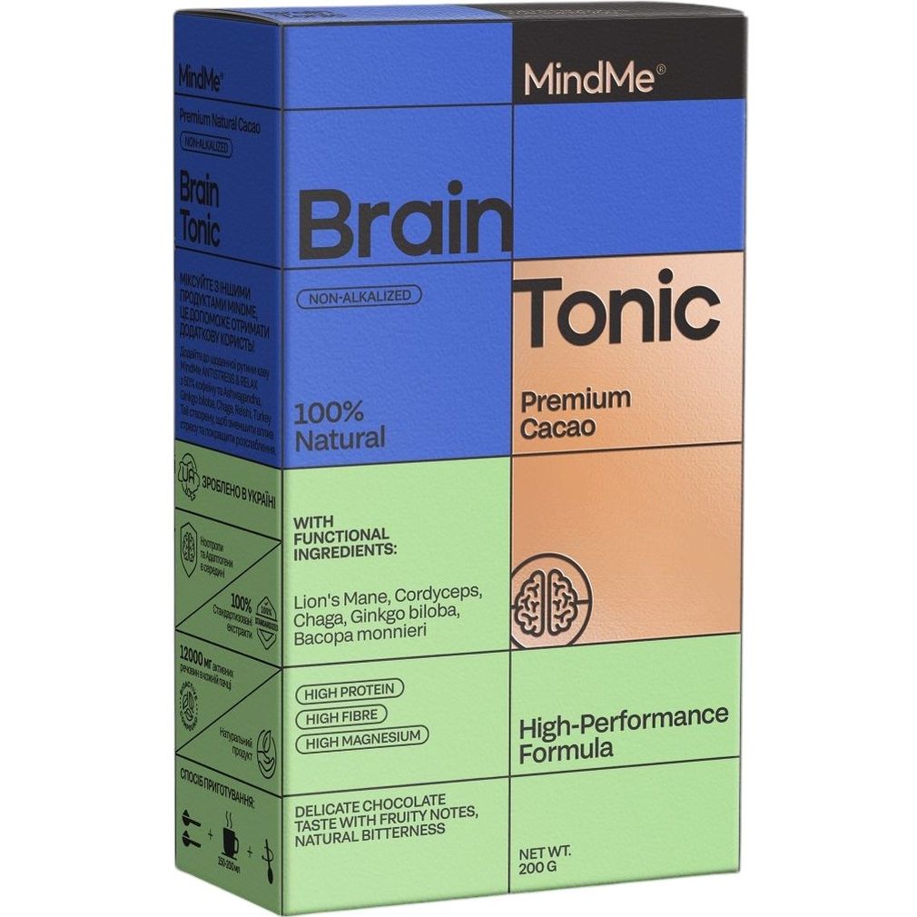 Какао MindMe Brain Tonic натуральне функціональне 200 г - фото 1