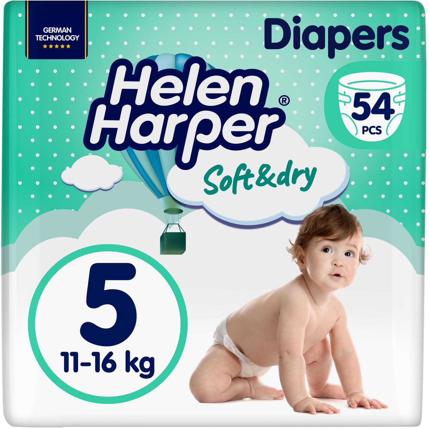 Подгузники Helen Harper Soft & Dry New Junior (5) 11-16 кг 54 шт. - фото 1