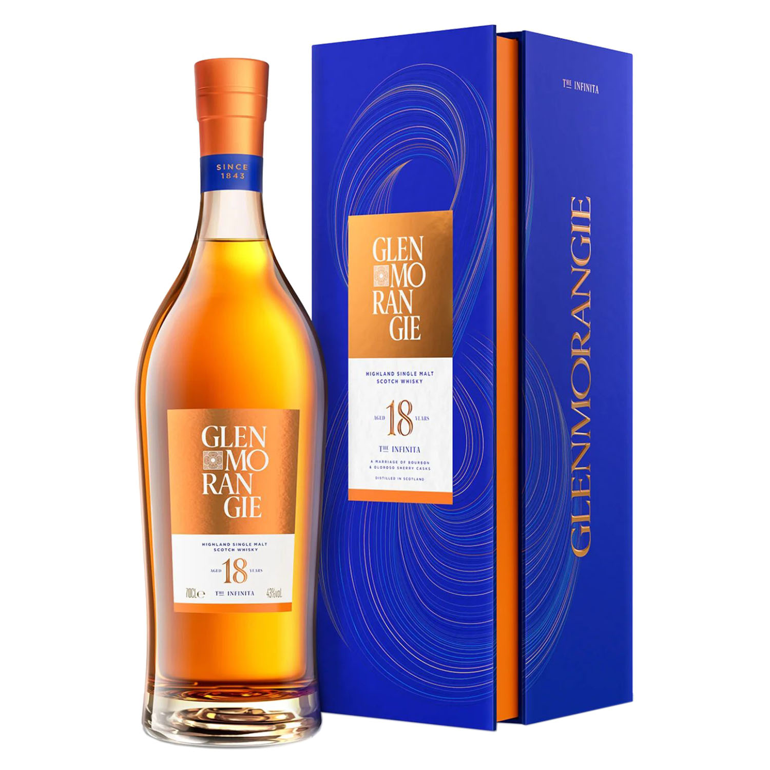 Віскі Glenmorangie Single Malt Scotch Whisky 18yo, в подарунковій упаковці, 43%, 0,7 л (566228) - фото 1