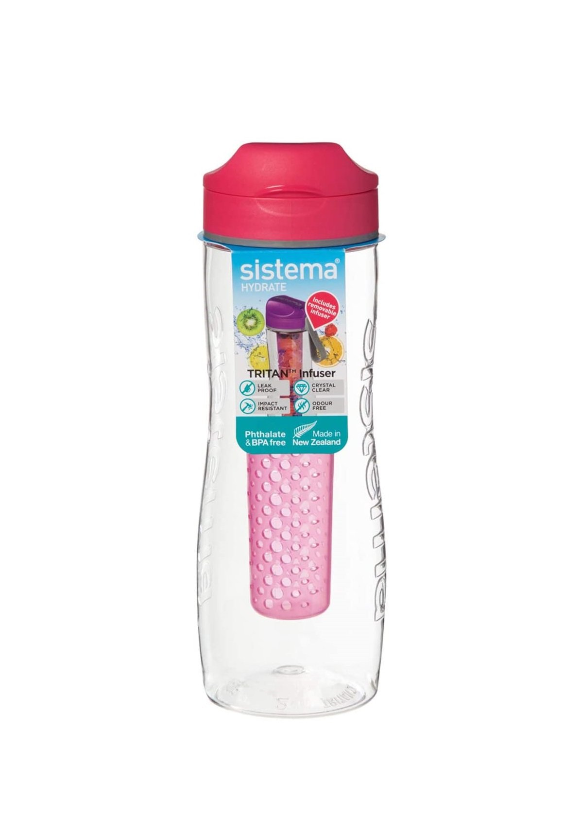 Бутылка для воды Sistema, с диффузором, 800 мл, розовый (660-5 pink) - фото 1