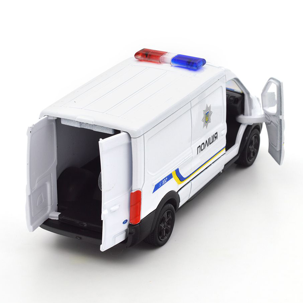Автомодель TechnoDrive Ford Transit Van 2018 Полиция, 1:32, белая (250343U) - фото 11