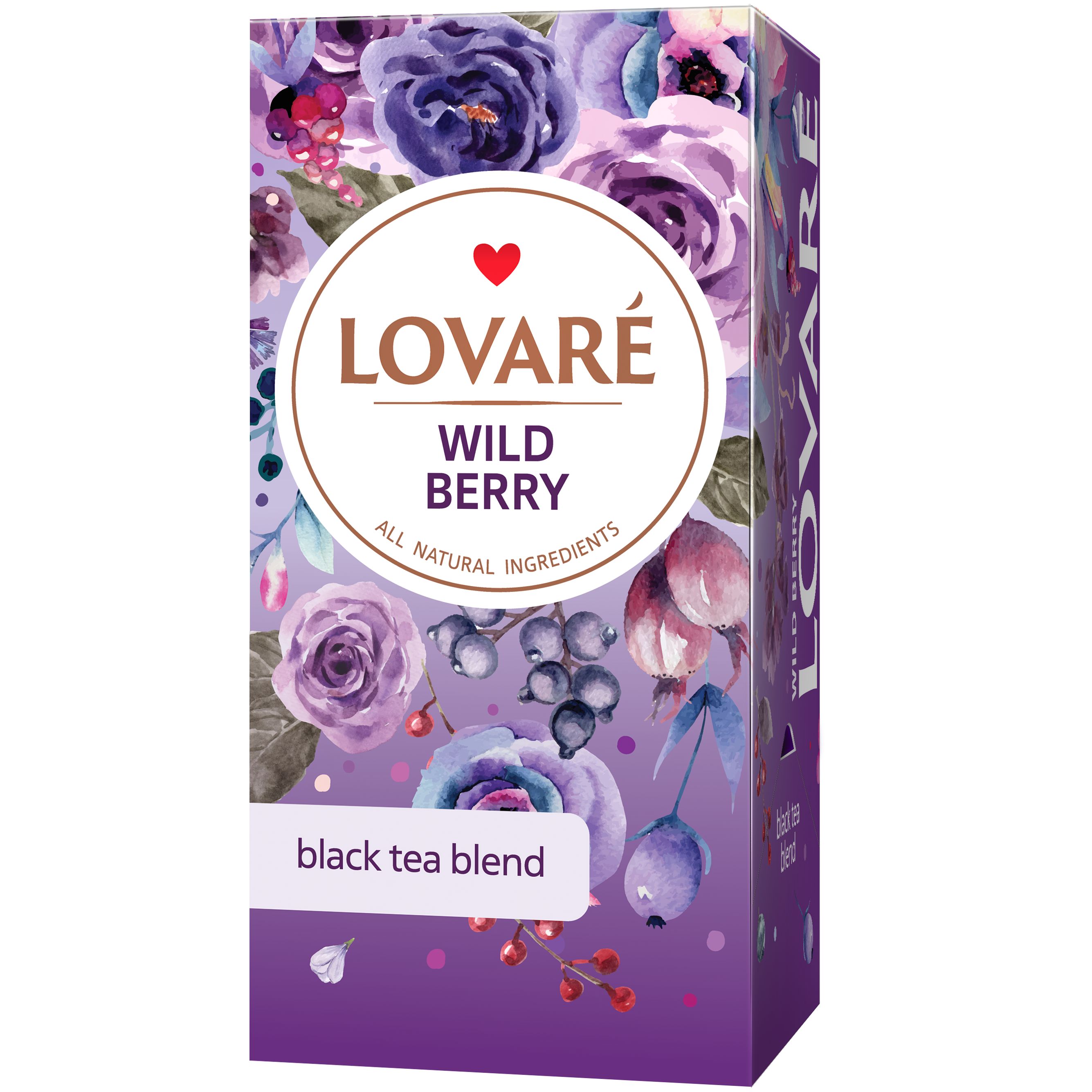 Чай черный Lovare Wild berry 48 г (24 шт. х 2 г) - фото 1