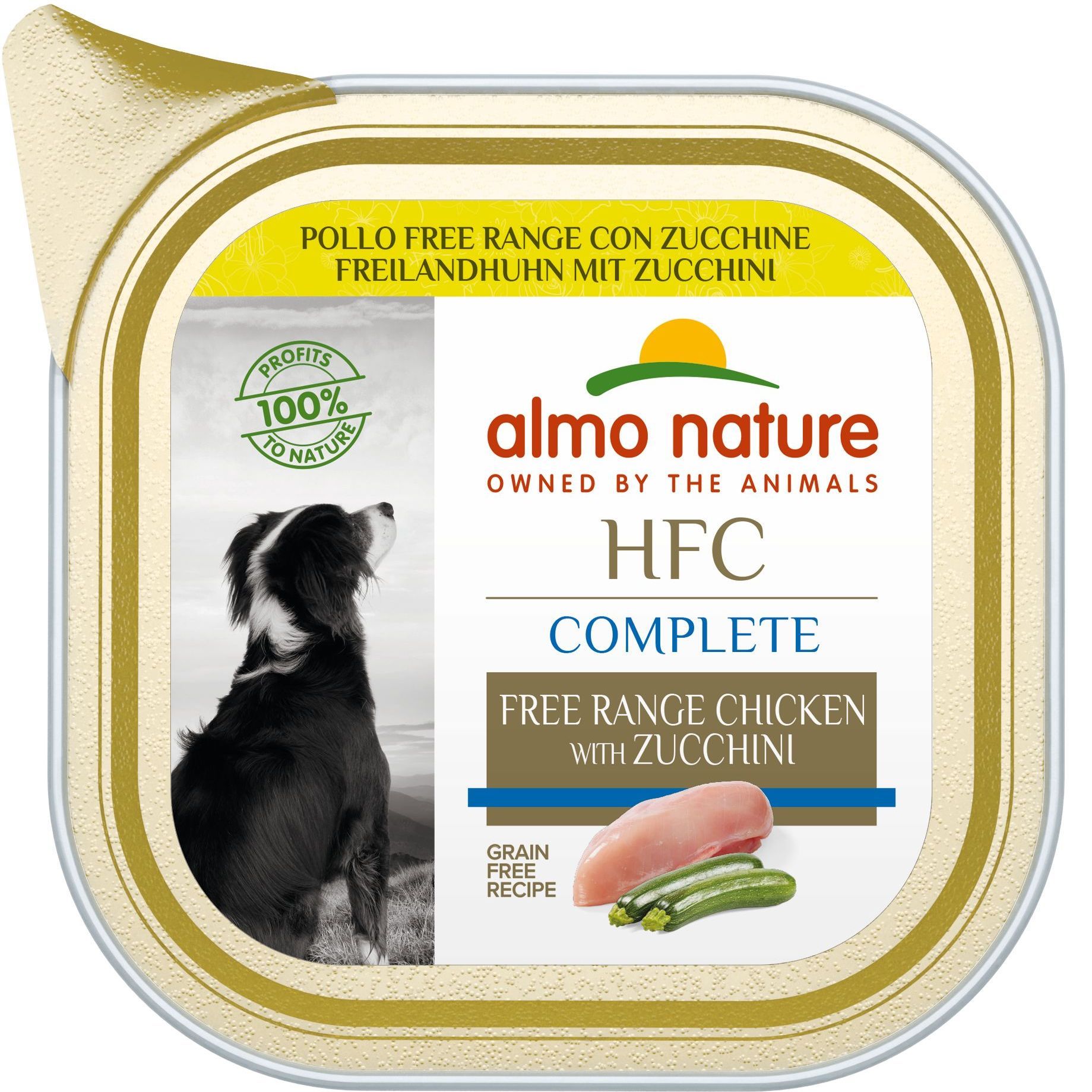 Набор влажного корма для собак Almo Nature HFC Dog Complete 4+1 курица свободного выгула и цуккини 425 г (85 г х 5 шт.) - фото 2