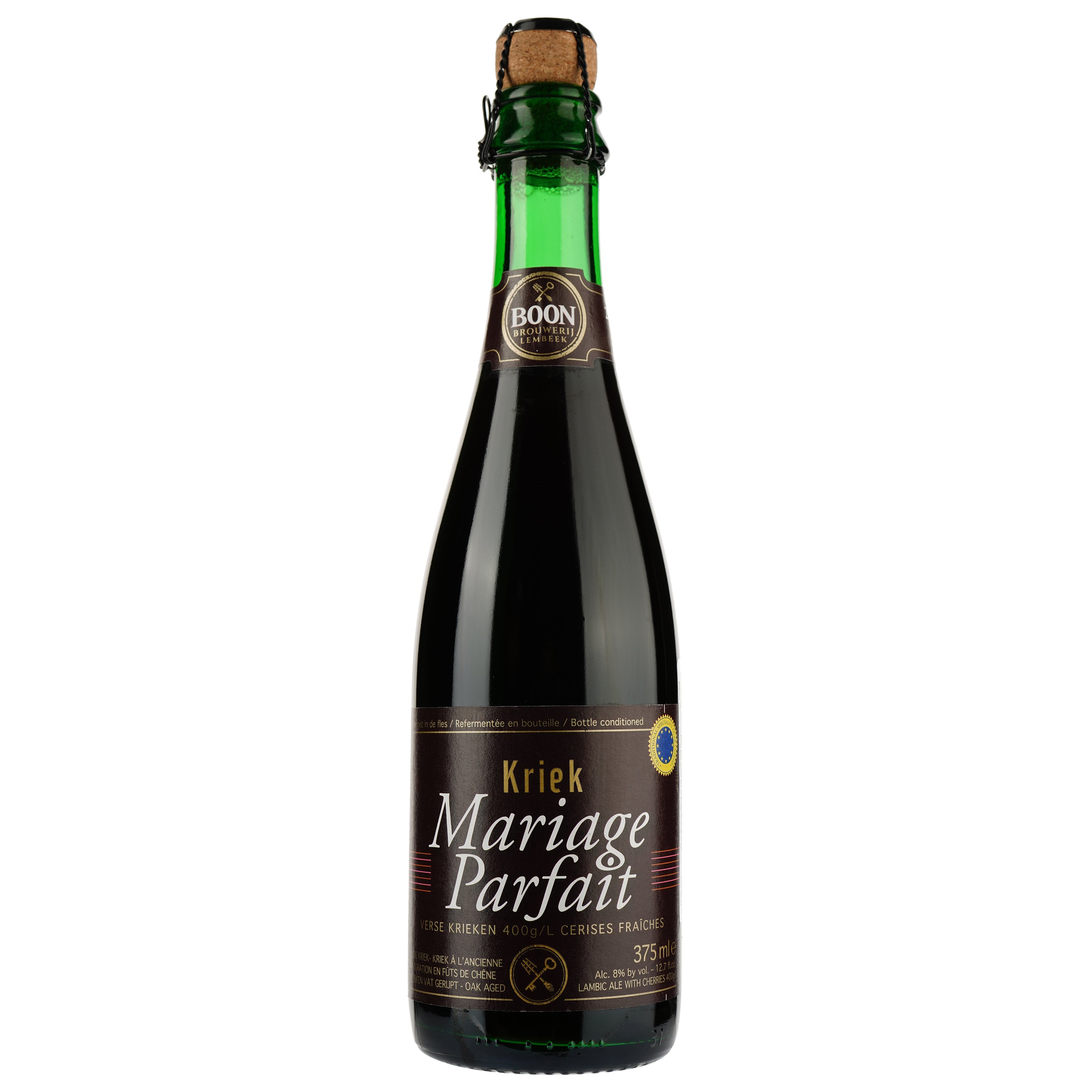 Пиво Brouwerij Boon Kriek Mariage Parfait, червоне, 8%, 0,375 л (591367) - фото 2