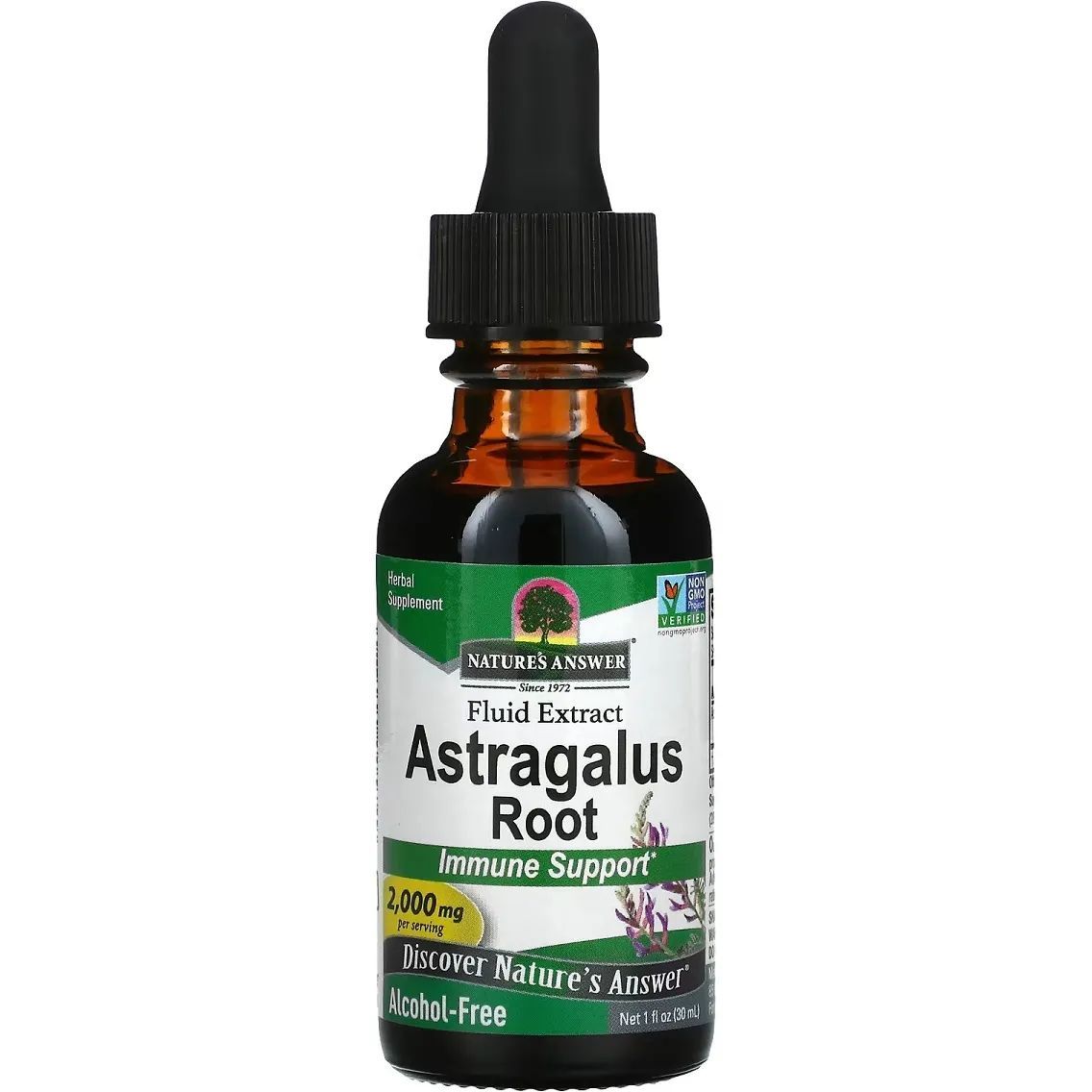 Экстракт астрагала Nature's Answer Astragalus Root Alcohol-Free 2000 мг 30 мл - фото 1