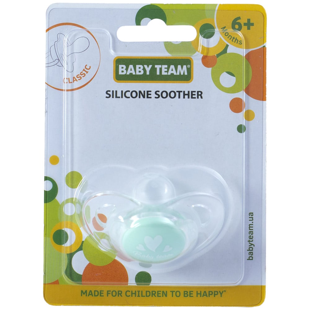 Пустышка силиконовая Baby Team классическая, зеленая (3104) - фото 3