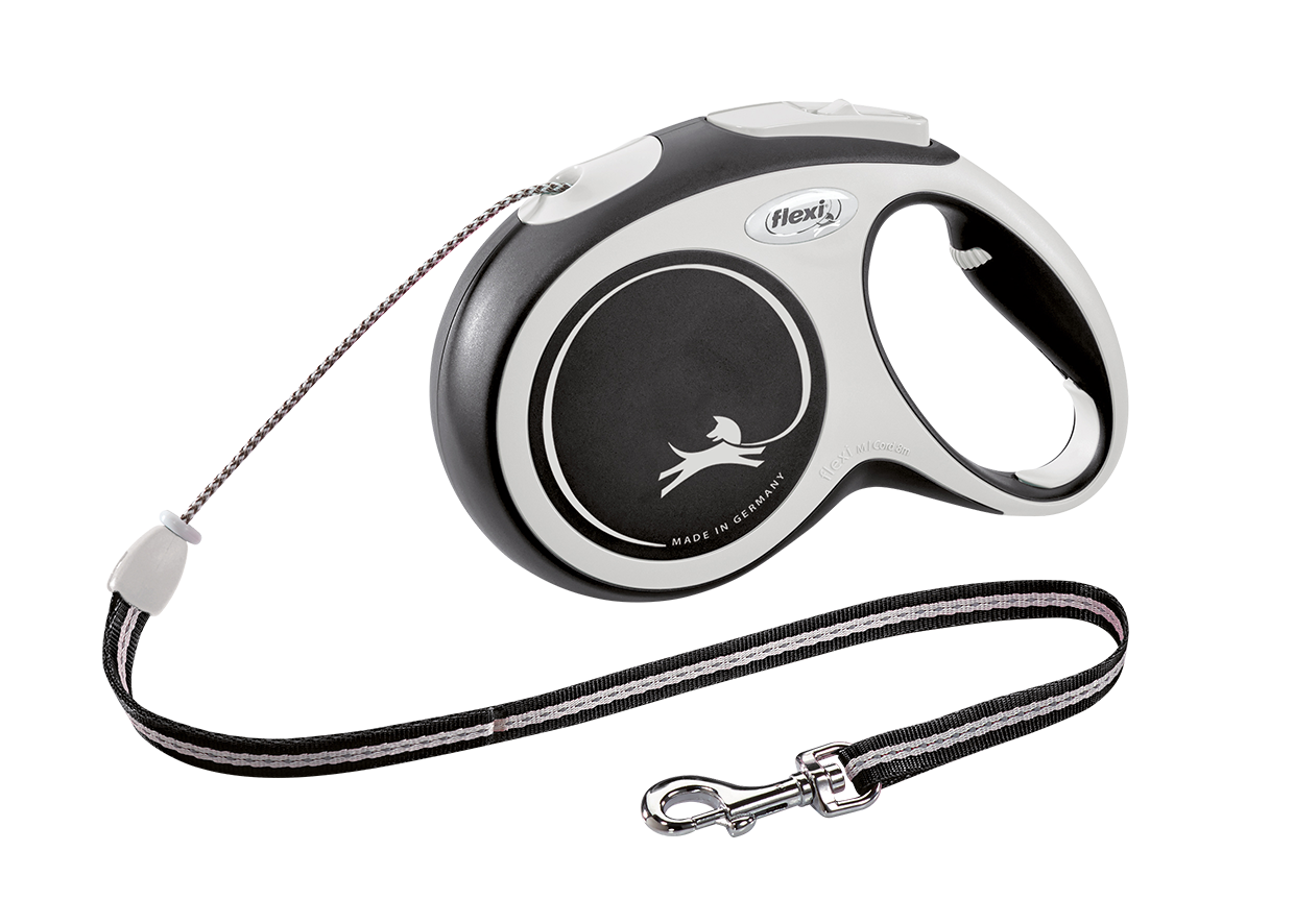 Поводок-рулетка Flexi New Comfort M, для собак до 20 кг, трос 8 м, черный (CF20C8.251.S.20) - фото 1
