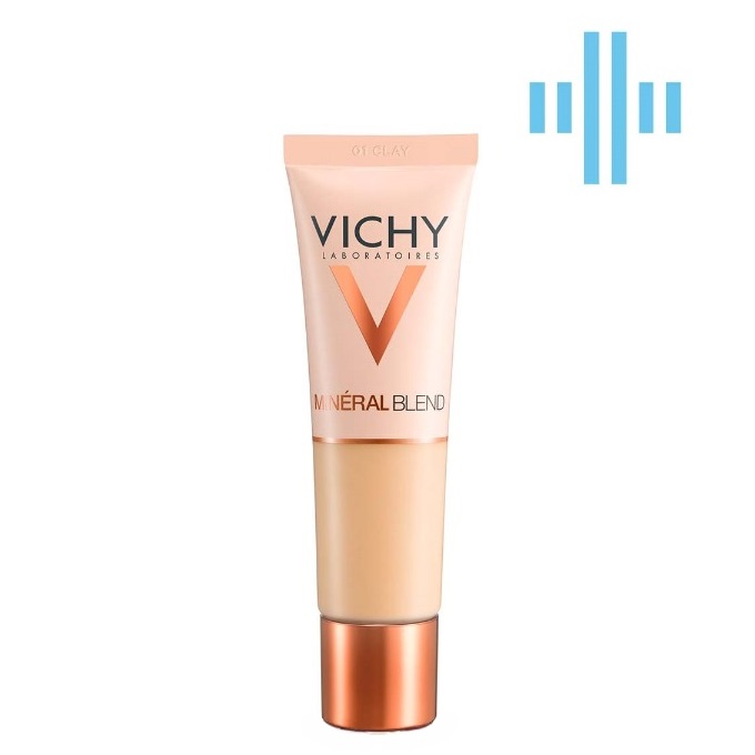 Зволожуючий тональний засіб Vichy Mineralblend, для надання шкірі природного сяючого вигляду, відтінок 01, 30 мл (MB132300) - фото 1