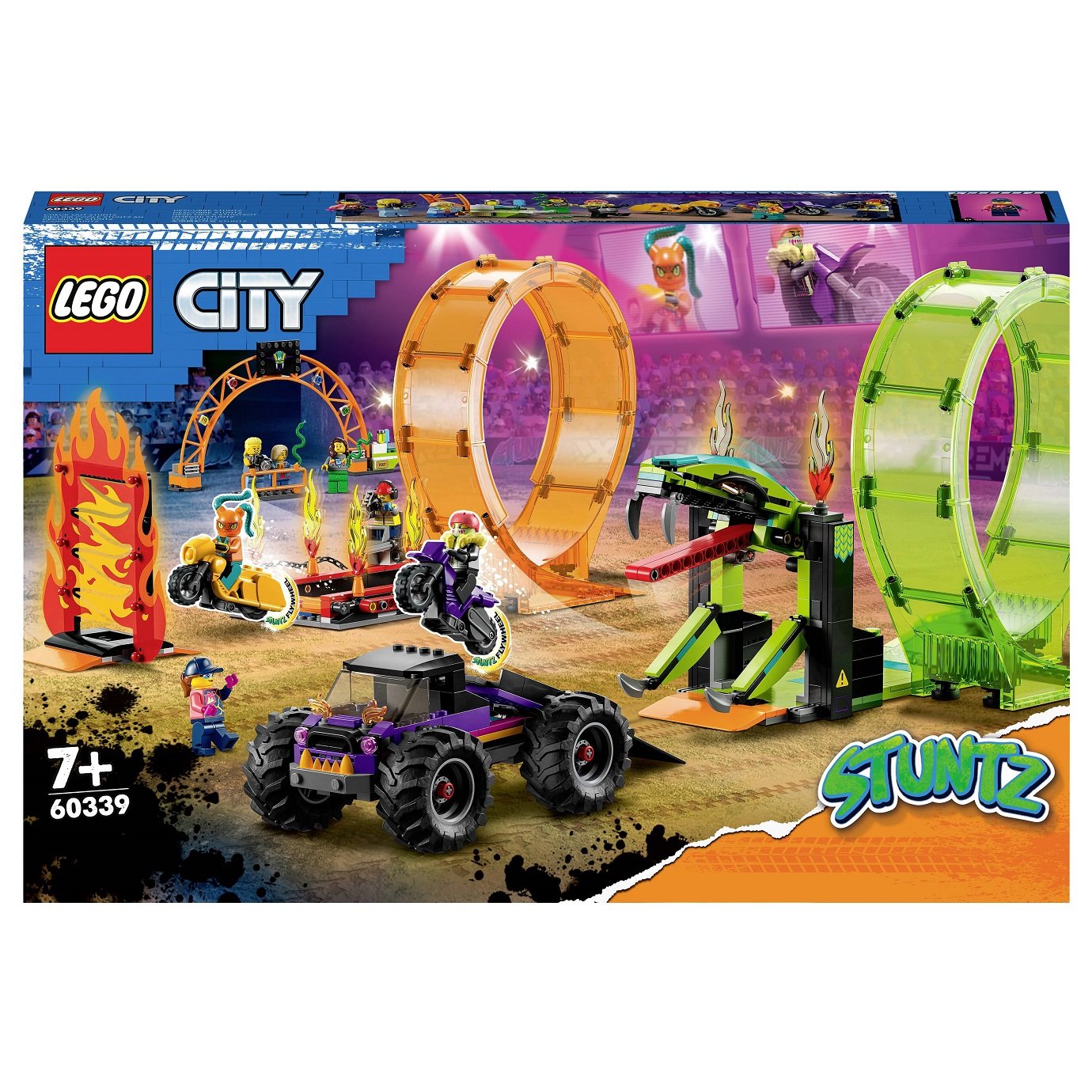 Конструктор LEGO City Двойная петля Арена для трюков, 598 деталей (60339) - фото 1