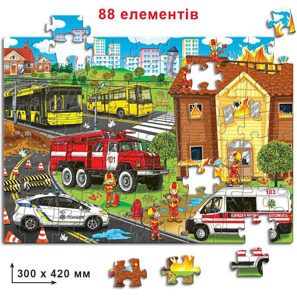 Пазл Київська фабрика іграшок Транспорт Спецмашины 88 элементов - фото 2