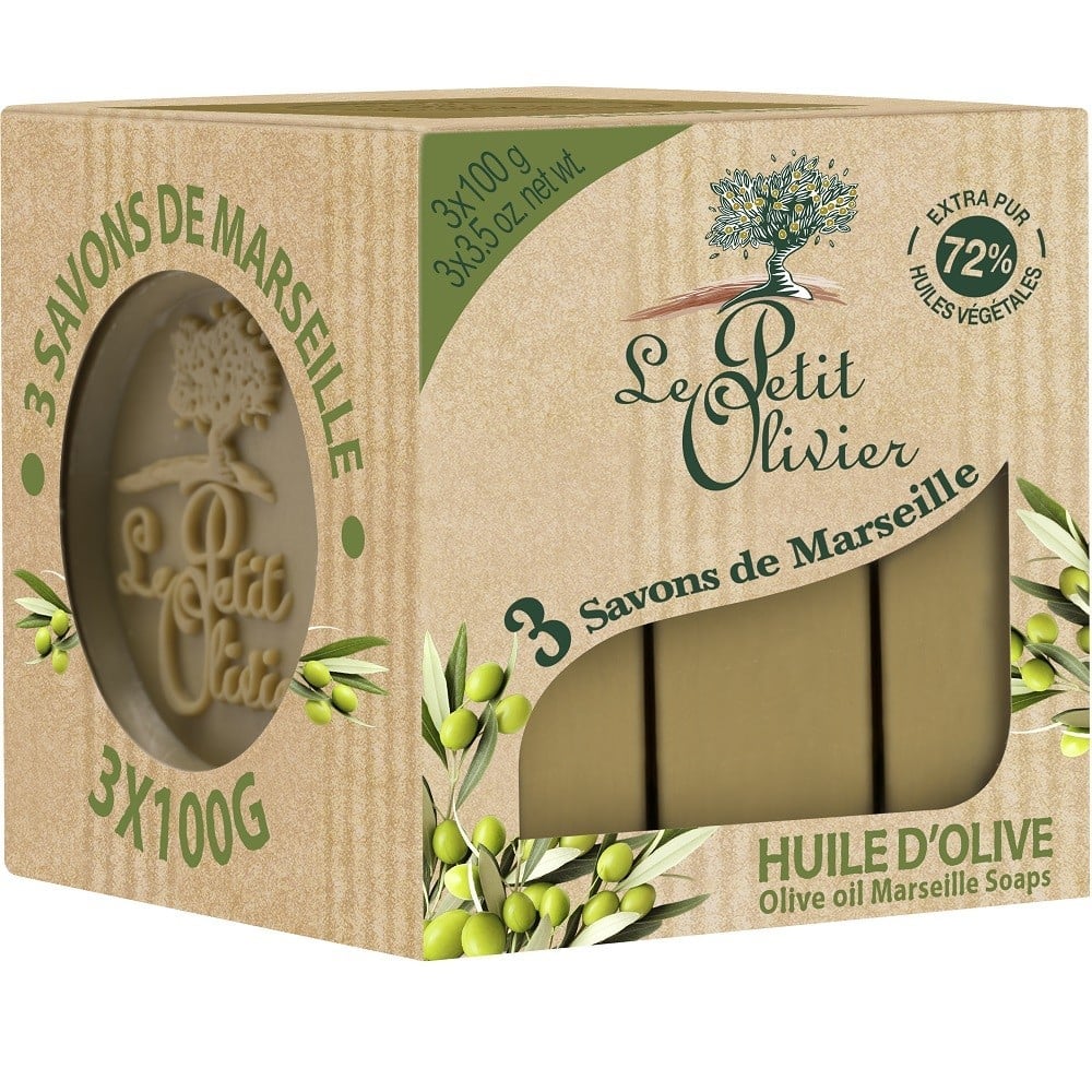 Марсельское мыло Le Petit Olivier 100%, оливковое масло, 3x100 gr (3549620005851) - фото 1